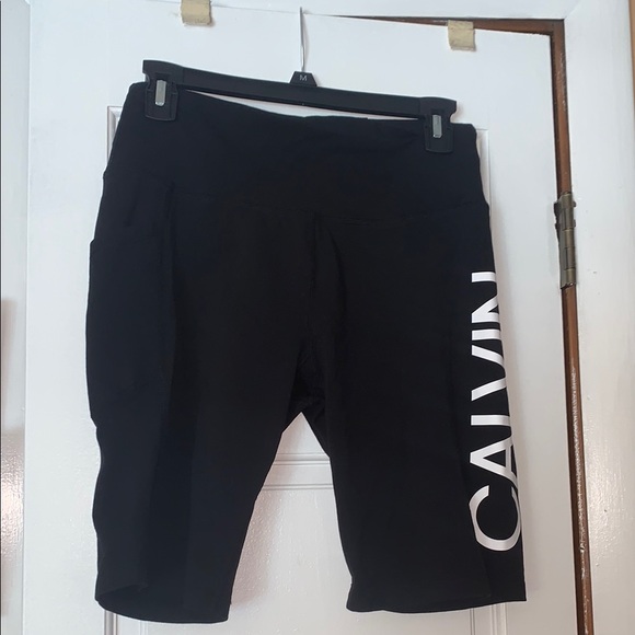 Calvin Klein Black Logo Biker Shorts - Picture 1 of 3